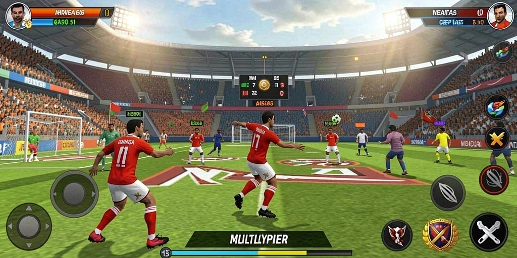 Pemandangan epik dari salah satu level dalam game.