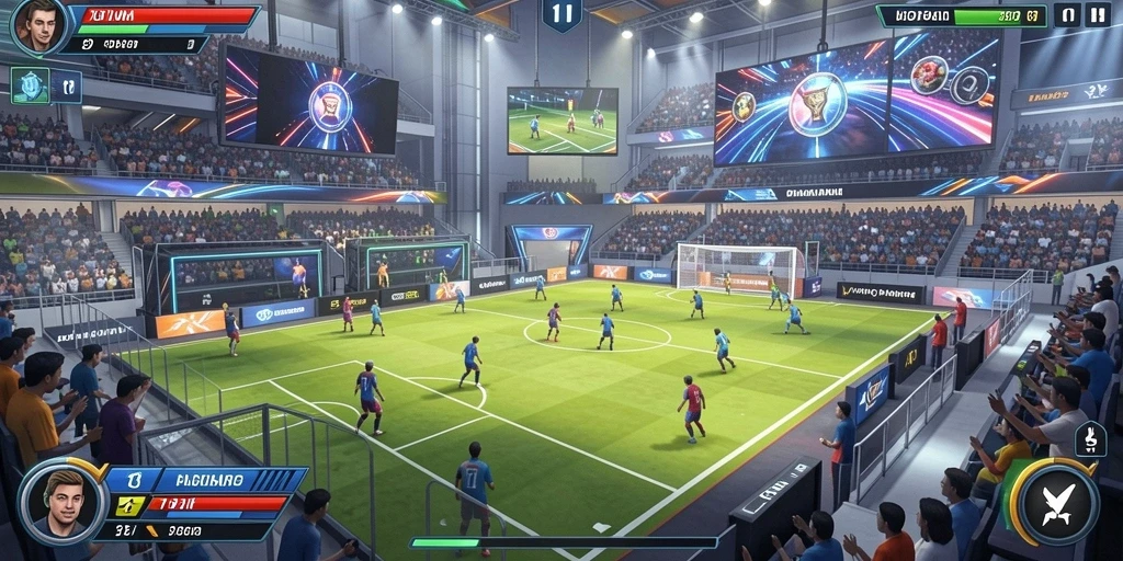 Antarmuka multiplayer dengan pemain lain.
