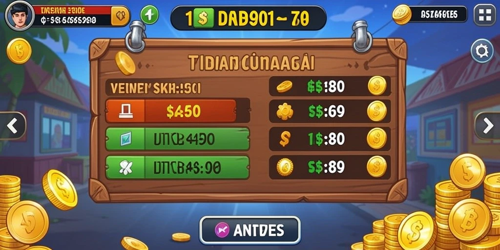 Layar hadiah yang menampilkan kemenangan pemain.